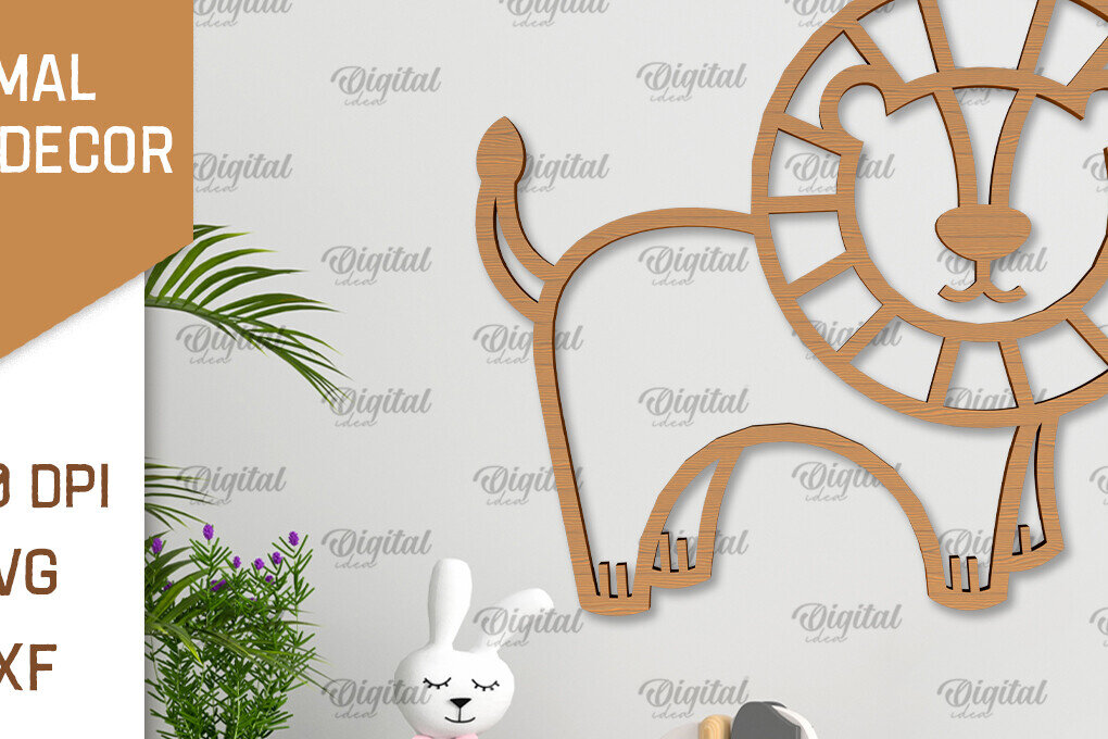 Intra απο ξύλο plywood 3mm-4mm πάχος Διακόσμηση τοίχου Baby Lion Δίασταση 30x20 cm INTRAFABR-102463592