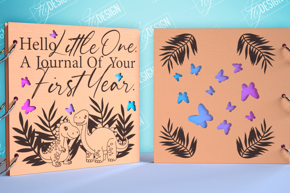 Σετ των 2 Intra απο ξύλο plywood 3mm-4mm πάχος Εξώφυλλο Βιβλίου Μνήμης Μωρού | Εξώφυλλο άλμπουμ Δίασταση 15x15 cm INTRAFABR-99492469