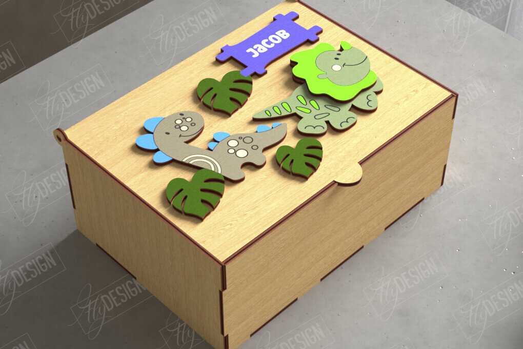 Σετ των 3 Intra απο ξύλο plywood 3mm-4mm πάχος Baby Memory Box | Προσωποποιημένο κουτί | CNC Δίασταση 10x10 cm INTRAFABR-111357192