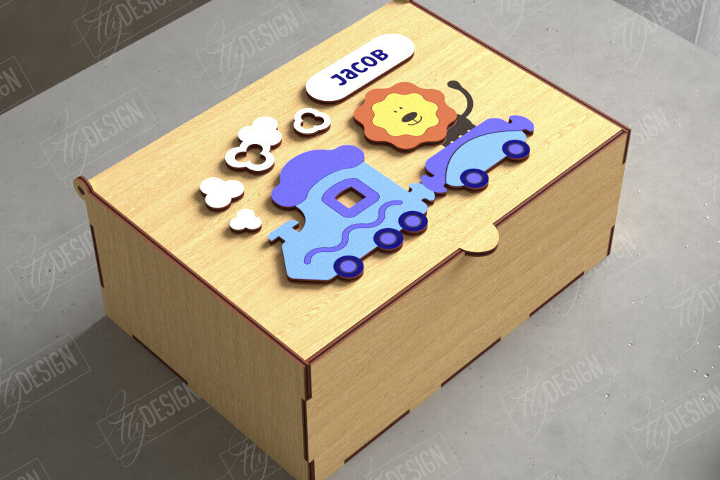 Σετ των 3 Intra απο ξύλο plywood 3mm-4mm πάχος Baby Memory Box | Προσωποποιημένο κουτί | CNC Δίασταση 10x10 cm INTRAFABR-111357198