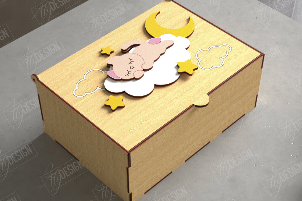 Σετ των 3 Intra απο ξύλο plywood 3mm-4mm πάχος Baby Memory Box | Προσωποποιημένο κουτί | CNC Δίασταση 10x10 cm INTRAFABR-111357226