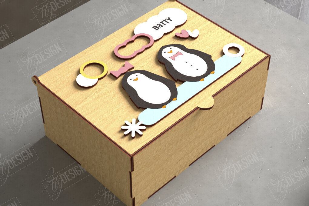 Σετ των 3 Intra απο ξύλο plywood 3mm-4mm πάχος Baby Memory Box | Προσωποποιημένο κουτί | CNC Δίασταση 10x10 cm INTRAFABR-111357230