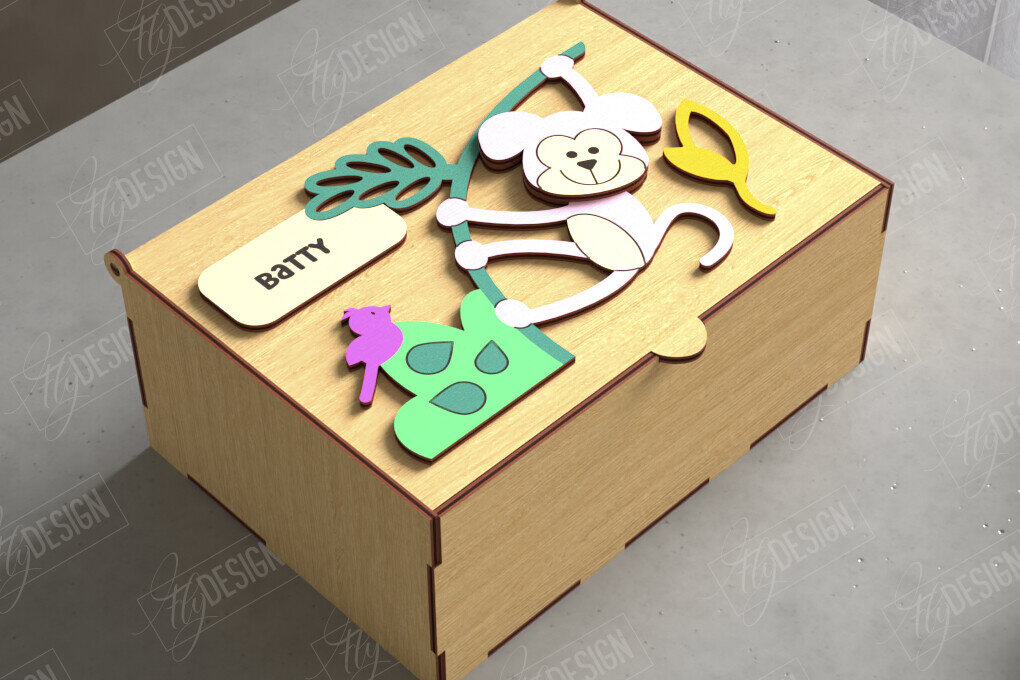 Σετ των 3 Intra απο ξύλο plywood 3mm-4mm πάχος Baby Memory Box | Προσωποποιημένο κουτί | CNC Δίασταση 10x10 cm INTRAFABR-111357232