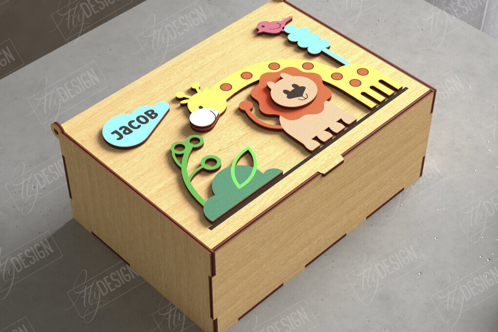 Σετ των 3 Intra απο ξύλο plywood 3mm-4mm πάχος Baby Memory Box | Προσωποποιημένο κουτί | CNC Δίασταση 10x10 cm INTRAFABR-111357190