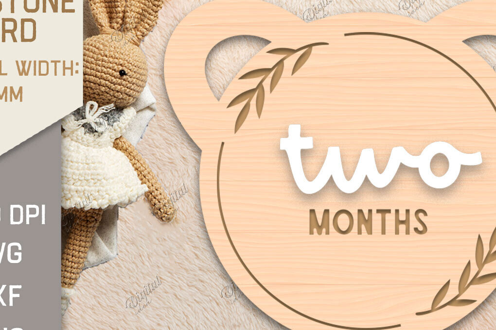 Intra απο ξύλο plywood 3mm-4mm πάχος Baby Milestone Card Cut . 2 μηνών Δίασταση 30x20 cm INTRAFABR-85223669