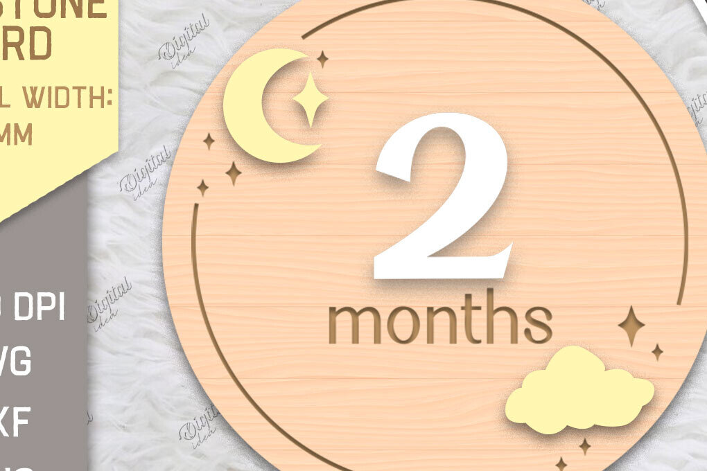 Intra απο ξύλο plywood 3mm-4mm πάχος Baby Milestone Card Cut . 2 μηνών Δίασταση 30x20 cm INTRAFABR-85225308