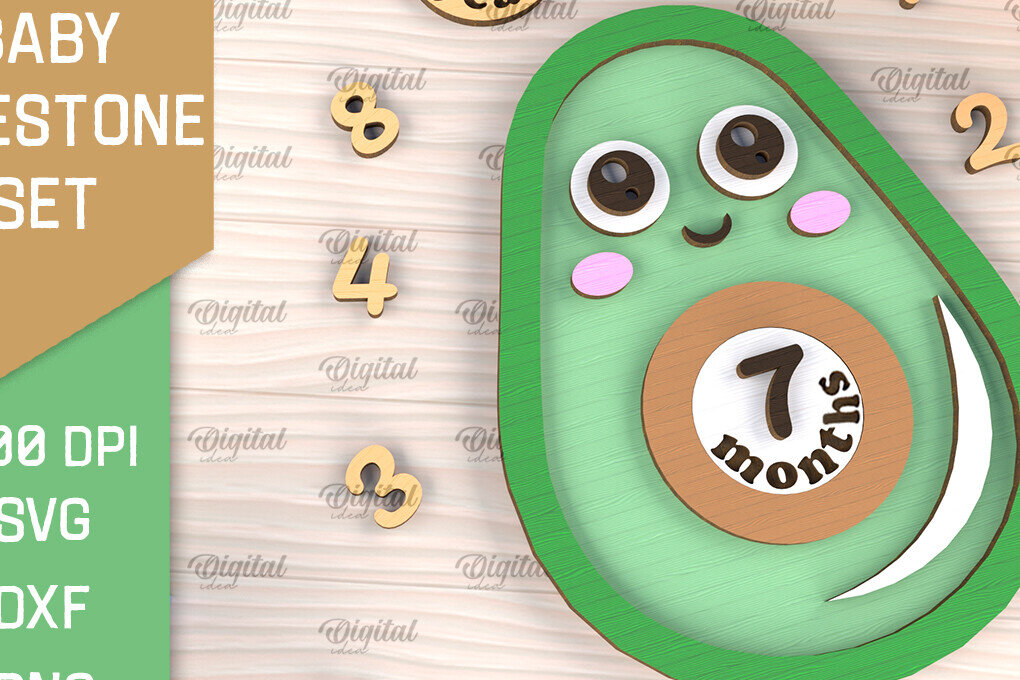 Intra απο ξύλο plywood 3mm-4mm πάχος Baby Milestone Card Design Cut  Δίασταση 30x20 cm INTRAFABR-102961755