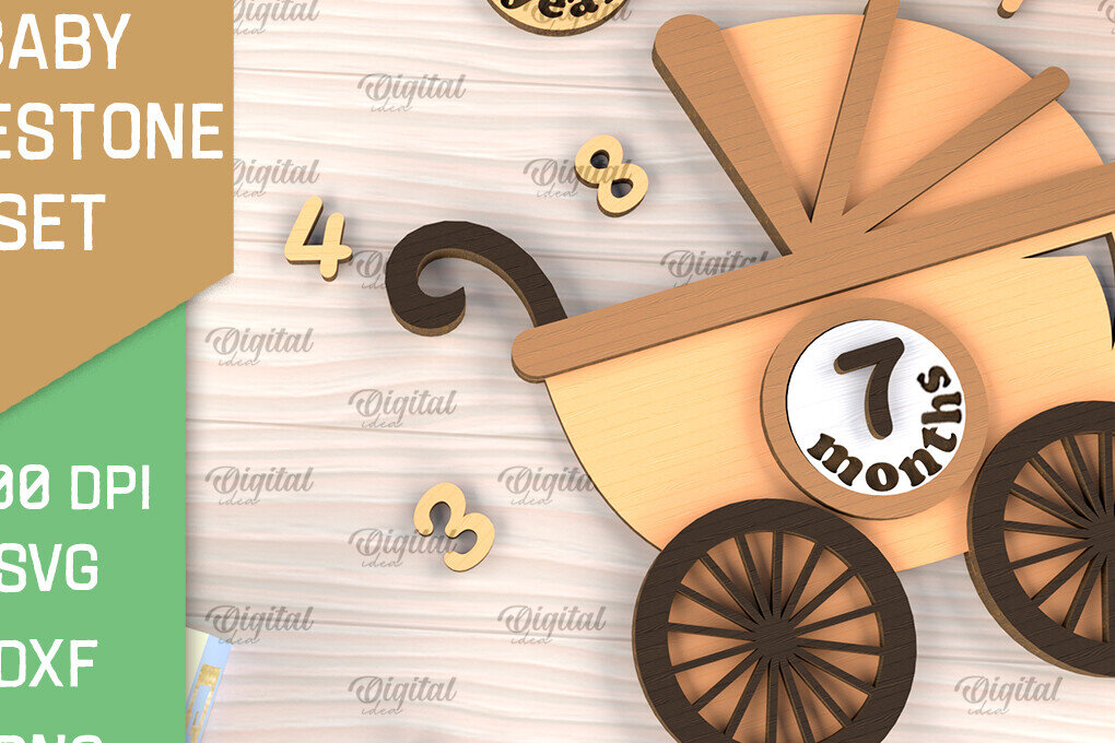 Intra απο ξύλο plywood 3mm-4mm πάχος Baby Milestone Card Design Cut  Δίασταση 30x20 cm INTRAFABR-102961591