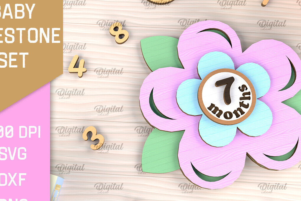 Intra απο ξύλο plywood 3mm-4mm πάχος Baby Milestone Card Design Cut  Δίασταση 30x20 cm INTRAFABR-102961688