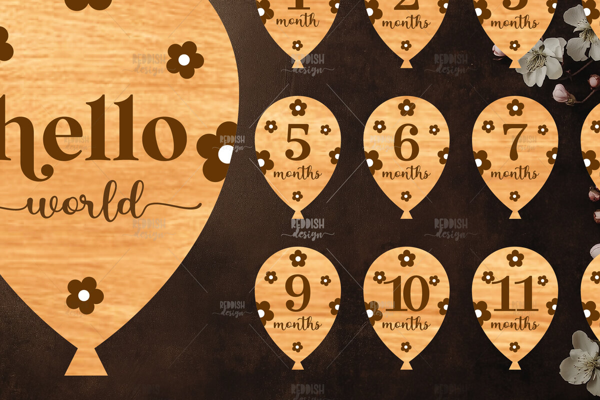 Σετ των 2 Intra απο ξύλο plywood 3mm-4mm πάχος Baby Milestone Discs | Δίασταση 30x20 cm INTRAFABR-118829042