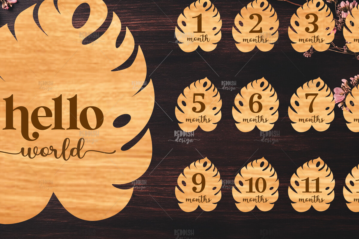 Intra απο ξύλο plywood 3mm-4mm πάχος Baby Milestone Discs | Δίασταση 30x20 cm INTRAFABR-118829133