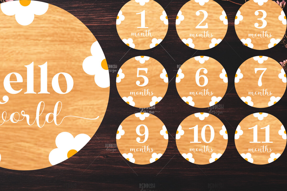 Intra απο ξύλο plywood 3mm-4mm πάχος Baby Milestone Discs | Δίασταση 30x20 cm INTRAFABR-118827933