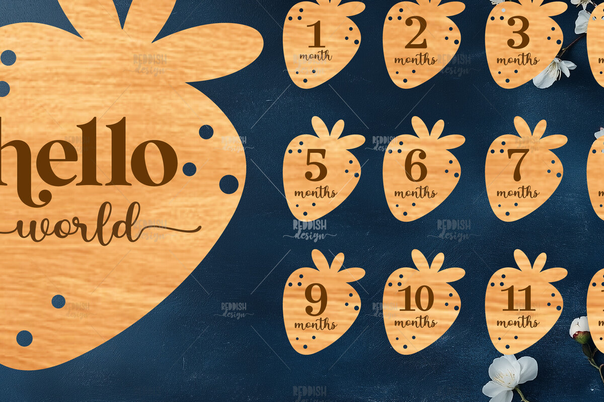 Intra απο ξύλο plywood 3mm-4mm πάχος Baby Milestone Discs | Δίασταση 30x20 cm INTRAFABR-118829201