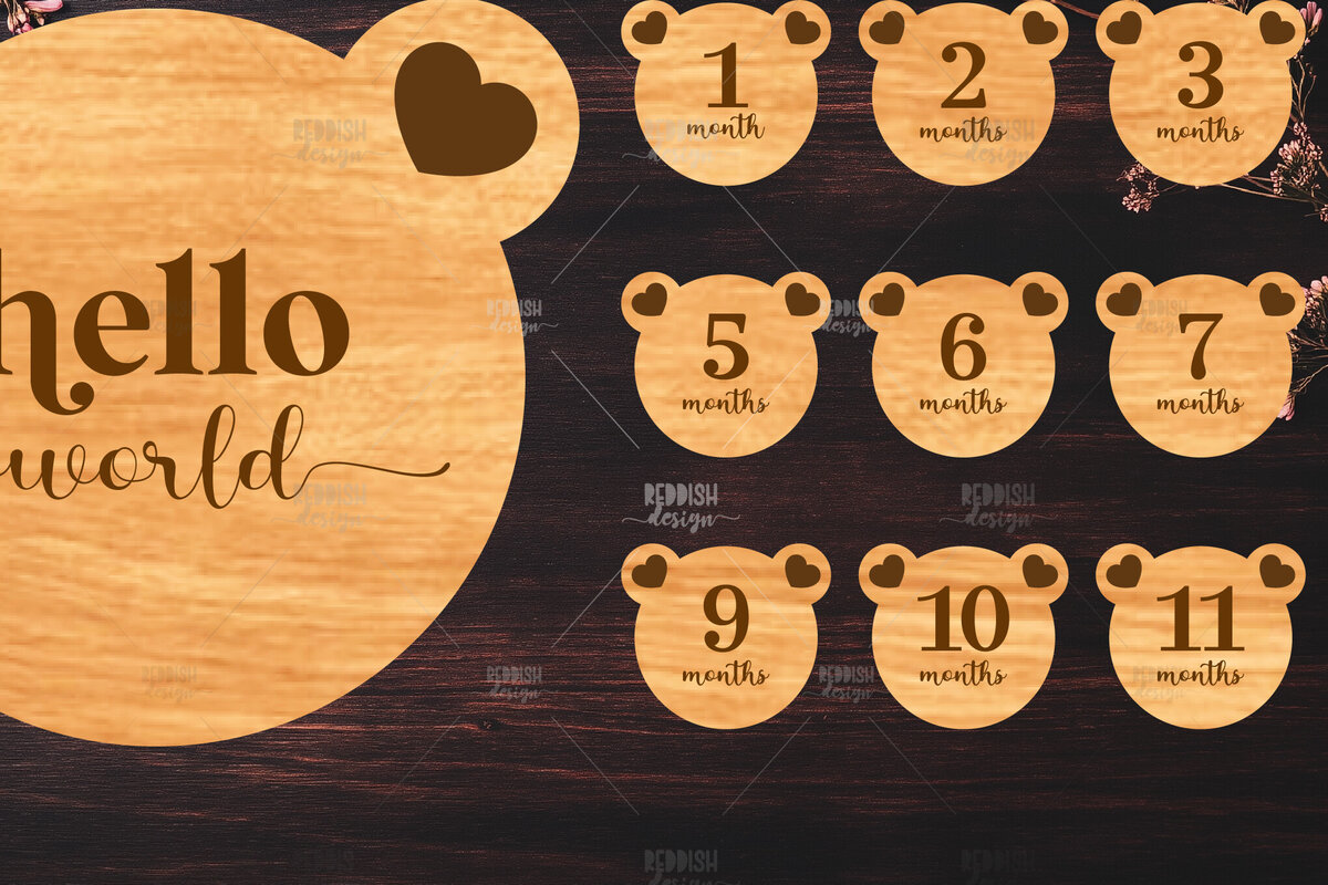 Intra απο ξύλο plywood 3mm-4mm πάχος Baby Milestone Discs | Δίασταση 30x20 cm INTRAFABR-118828023