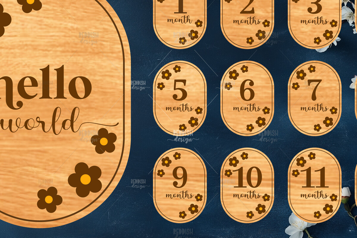 Intra απο ξύλο plywood 3mm-4mm πάχος Baby Milestone Discs | Δίασταση 30x20 cm INTRAFABR-118829001