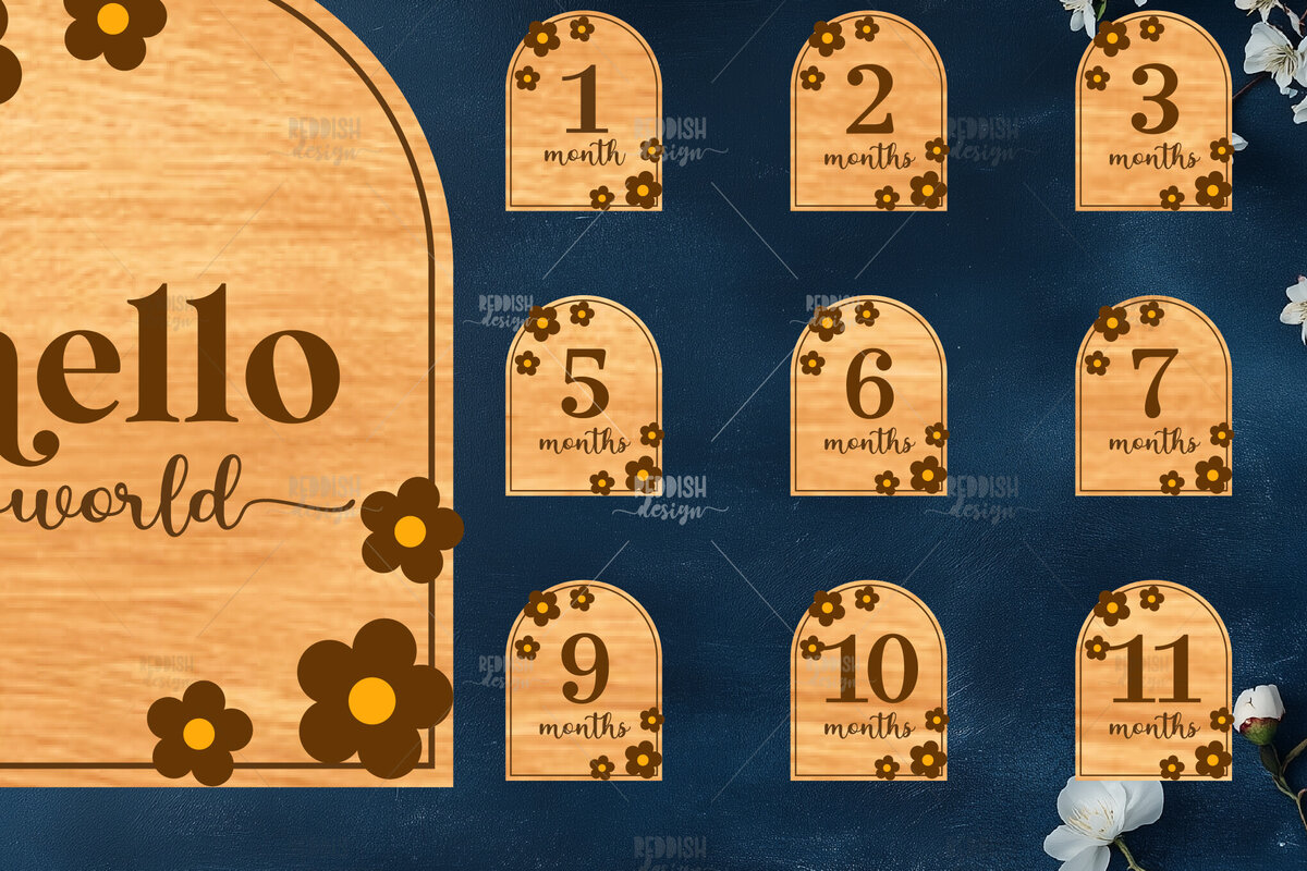 Intra απο ξύλο plywood 3mm-4mm πάχος Baby Milestone Discs | Δίασταση 30x20 cm INTRAFABR-118829025