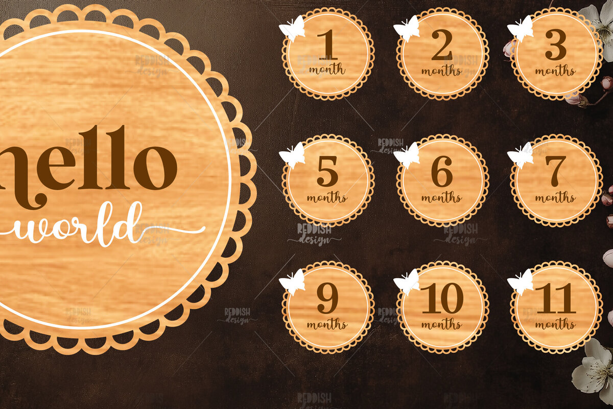 Intra απο ξύλο plywood 3mm-4mm πάχος Baby Milestone Discs | Δίασταση 30x20 cm INTRAFABR-118829035