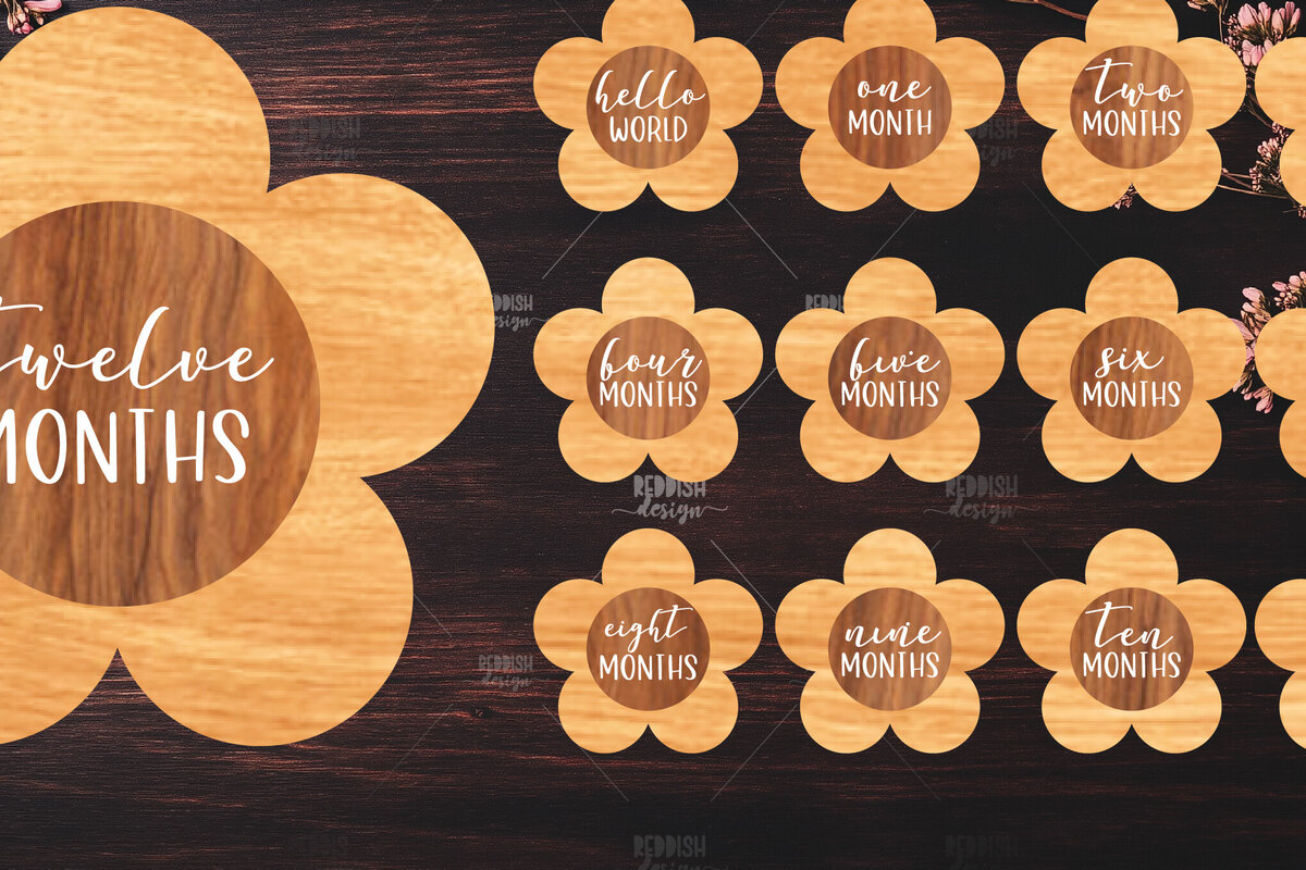 Intra απο ξύλο plywood 3mm-4mm πάχος Baby Milestone Discs | Δίασταση 30x20 cm INTRAFABR-118827917