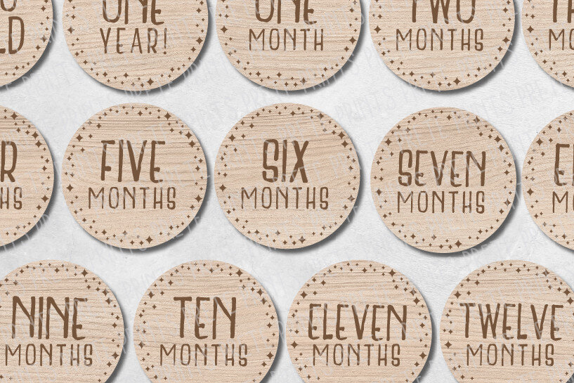 Intra απο ξύλο plywood 3mm-4mm πάχος Baby Milestone Disks Δίασταση 30x20 cm INTRAFABR-30034692