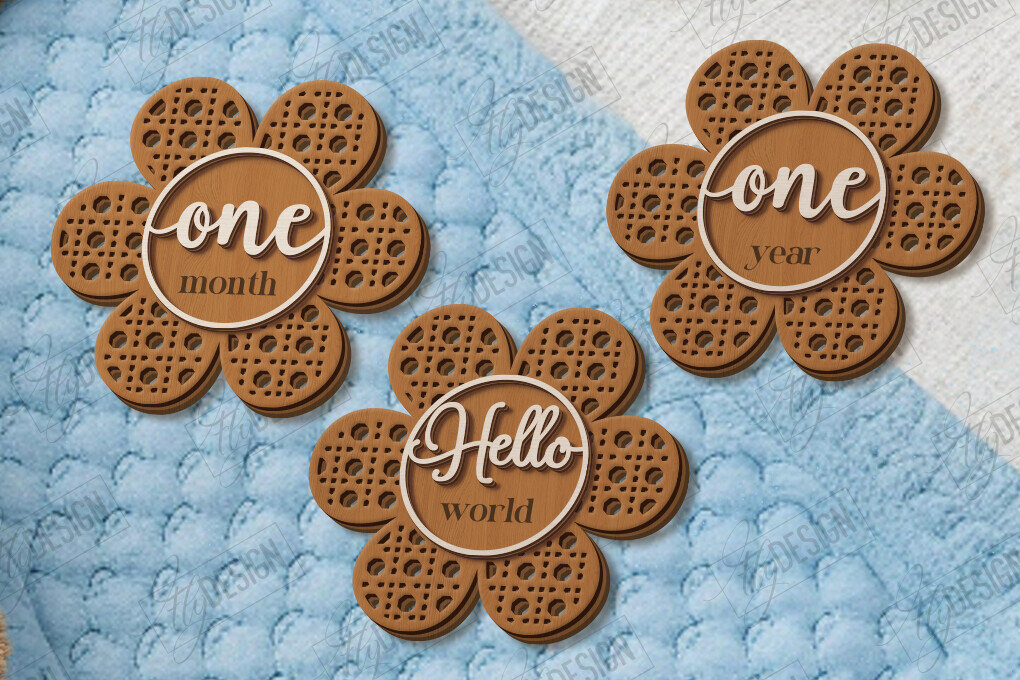 Intra απο ξύλο plywood 3mm-4mm πάχος Baby Milestone | Baby Photo Prop Δίασταση 15x15 cm INTRAFABR-123843608