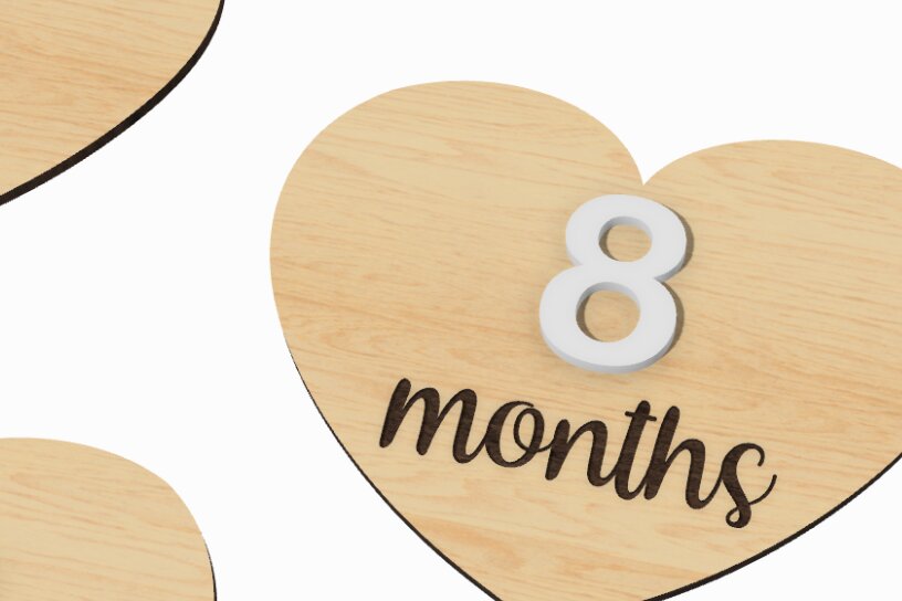 Σετ των 2 Intra απο ξύλο plywood 3mm-4mm πάχος Baby Monthly Milestone Card Δίασταση 15x15 cm INTRAFABR-117234098