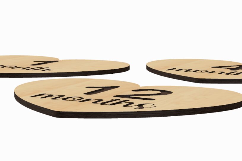 Intra απο ξύλο plywood 3mm-4mm πάχος Baby Monthly Milestone Card Δίασταση 30x20 cm INTRAFABR-117233664