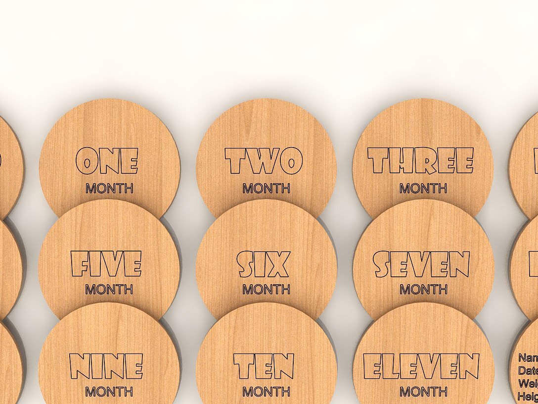 Intra απο ξύλο plywood 3mm-4mm πάχος Baby Monthly Milestone Digital Δίασταση 30x20 cm INTRAFABR-39086613