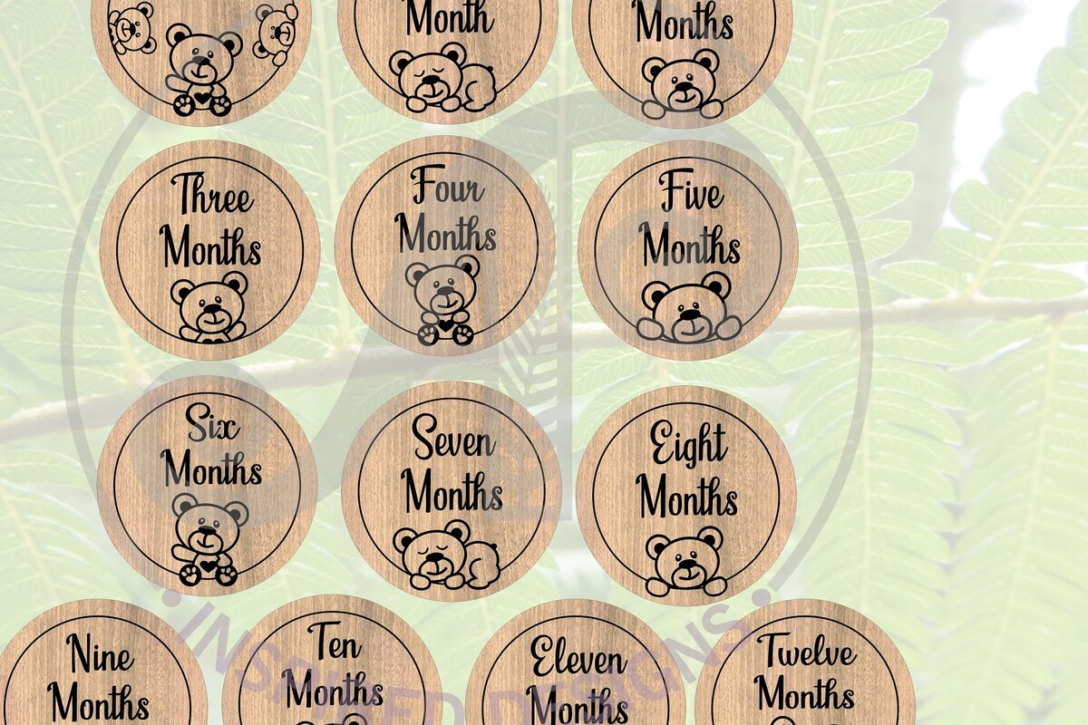 Intra απο ξύλο plywood 3mm-4mm πάχος Baby Monthly Milestone Discs Δίασταση 30x20 cm INTRAFABR-66502966