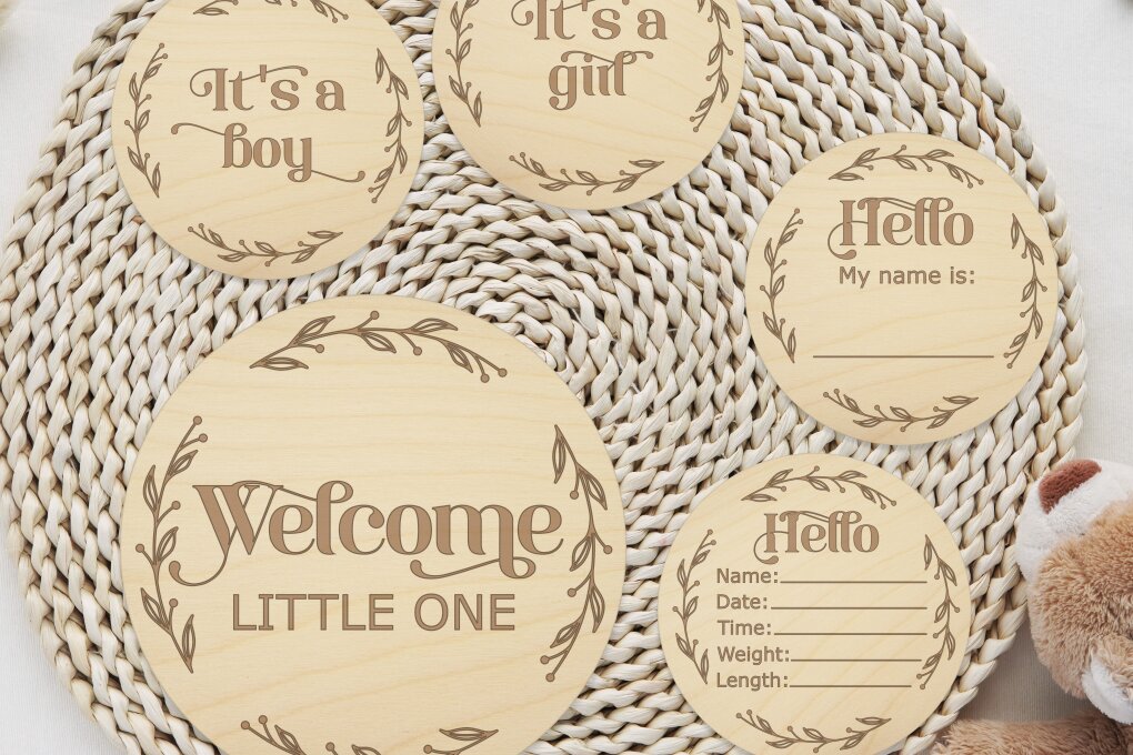 Intra απο ξύλο plywood 3mm-4mm πάχος Baby Monthly Milestones , Baby Δίασταση 15x15 cm INTRAFABR-112458354