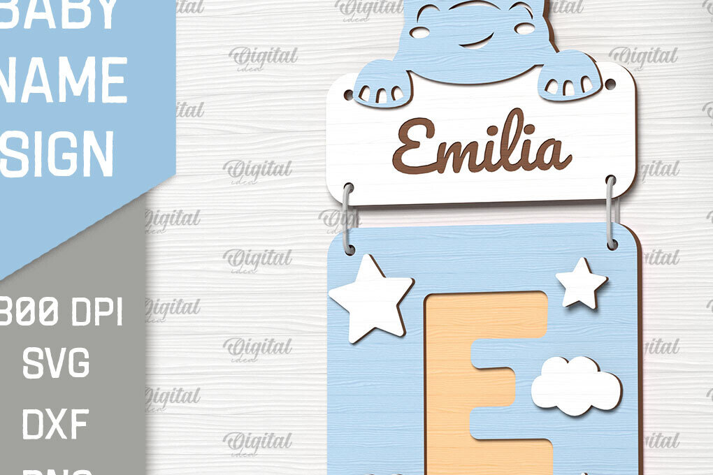 Intra απο ξύλο plywood 3mm-4mm πάχος Πινακίδα ονόματος μωρού . Επιστολή Ε Δίασταση 30x20 cm INTRAFABR-90962435