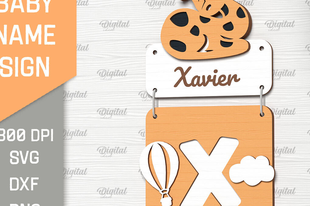 Intra απο ξύλο plywood 3mm-4mm πάχος Πινακίδα ονόματος μωρού . Γράμμα Χ Δίασταση 30x20 cm INTRAFABR-90968615