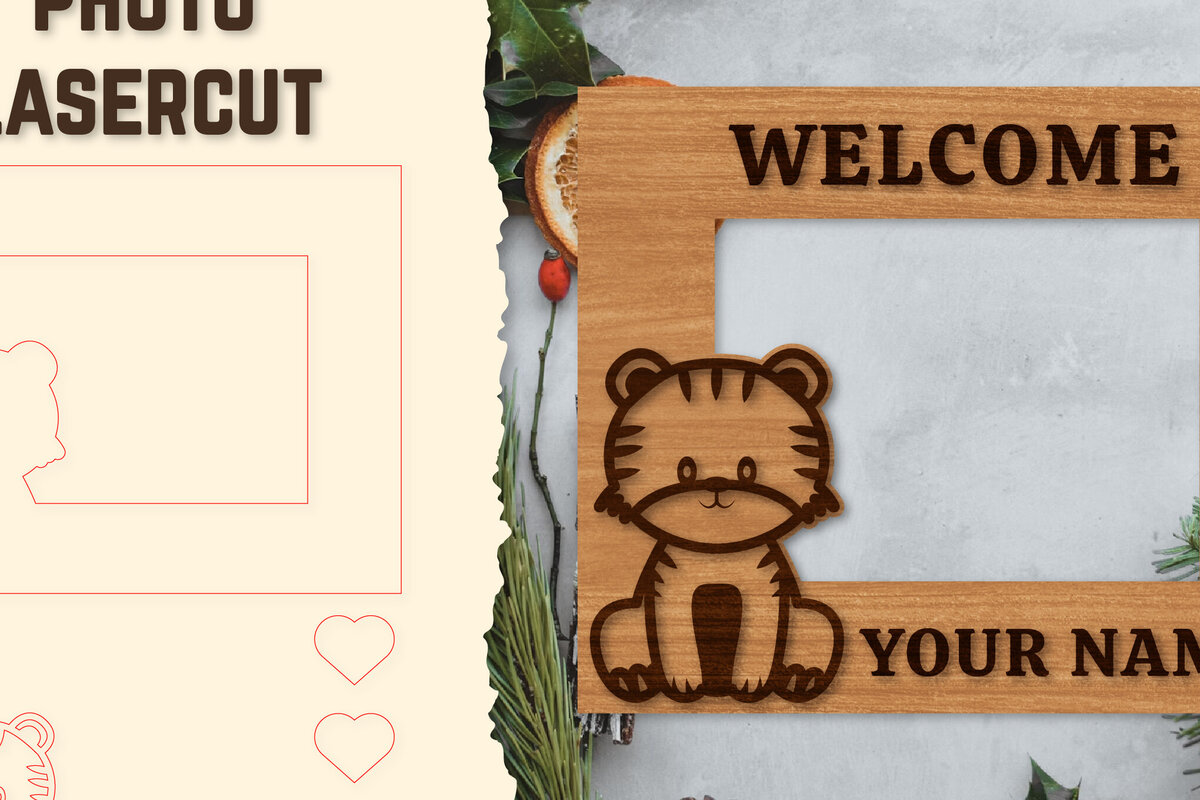 Intra απο ξύλο plywood 3mm-4mm πάχος Κορνίζα για μωρό νεογέννητο  Δίασταση 20x30 cm INTRAFABR-123766279