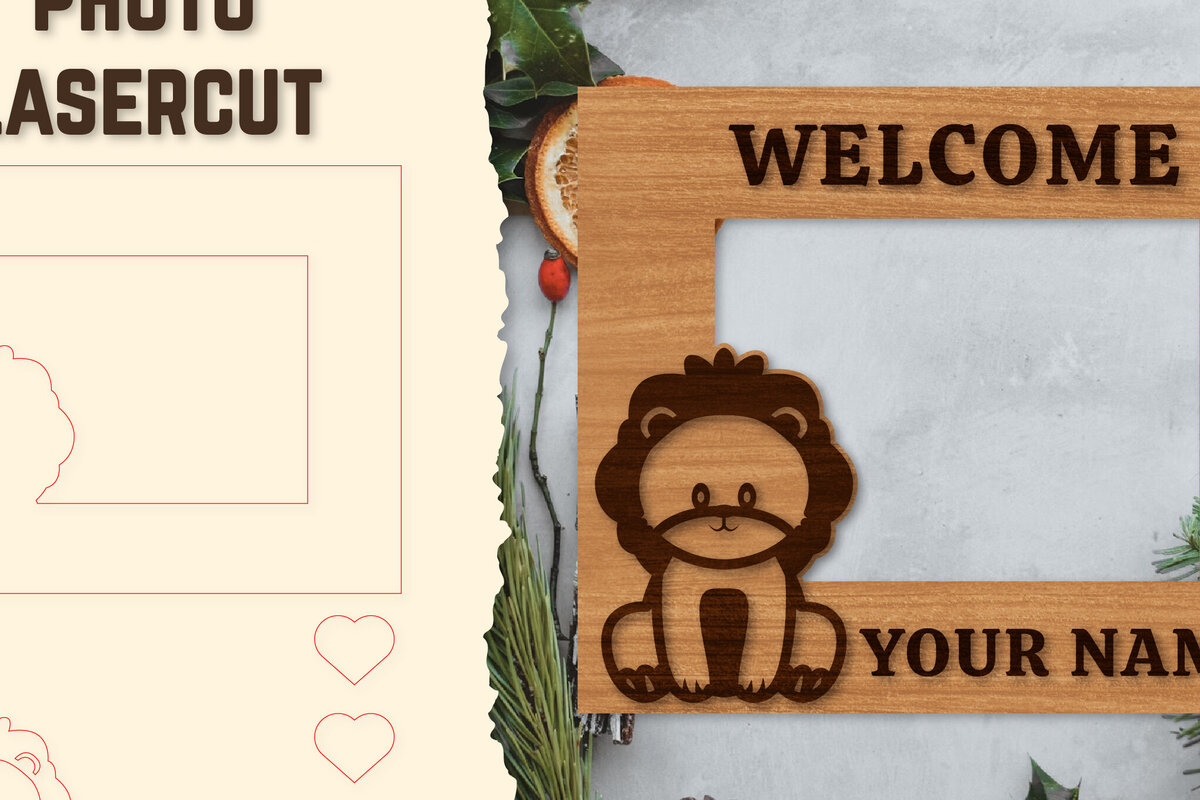 Intra απο ξύλο plywood 3mm-4mm πάχος Κορνίζα για μωρό νεογέννητο  Δίασταση 20x30 cm INTRAFABR-123766288