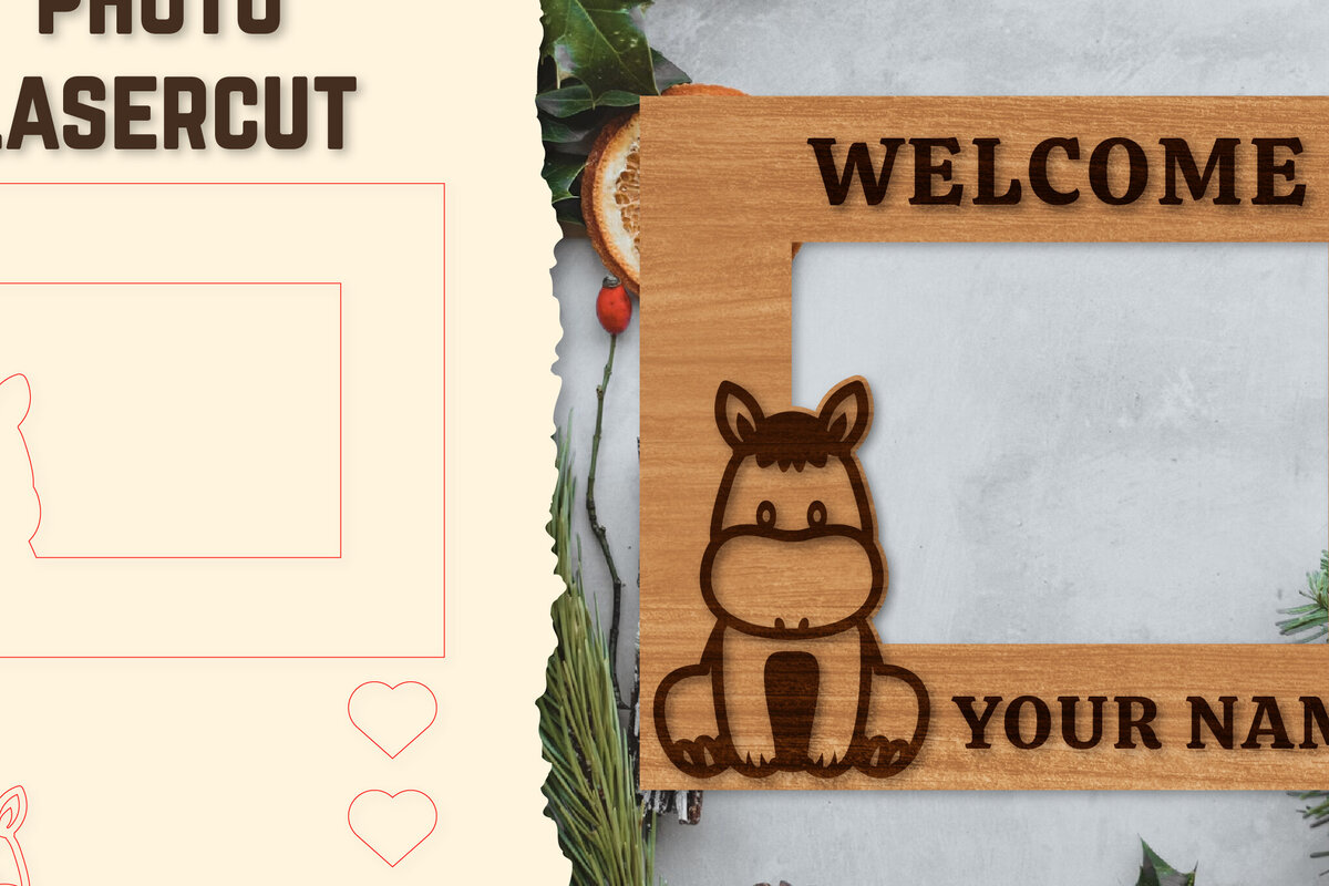 Intra απο ξύλο plywood 3mm-4mm πάχος Κορνίζα για μωρό νεογέννητο  Δίασταση 20x30 cm INTRAFABR-123766295