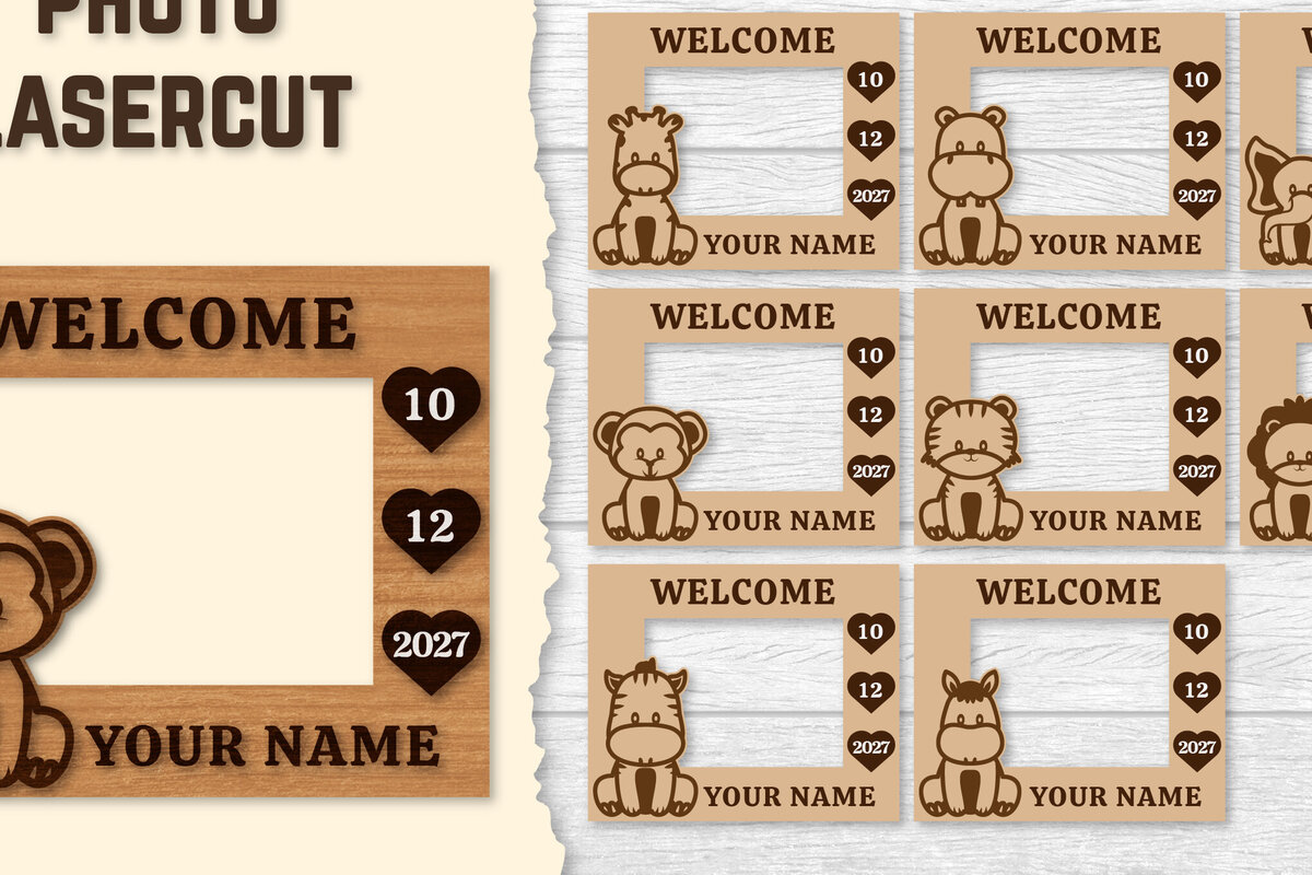 Intra απο ξύλο plywood 3mm-4mm πάχος Κορνίζα για μωρό νεογέννητο  Δίασταση 20x30 cm INTRAFABR-123766326