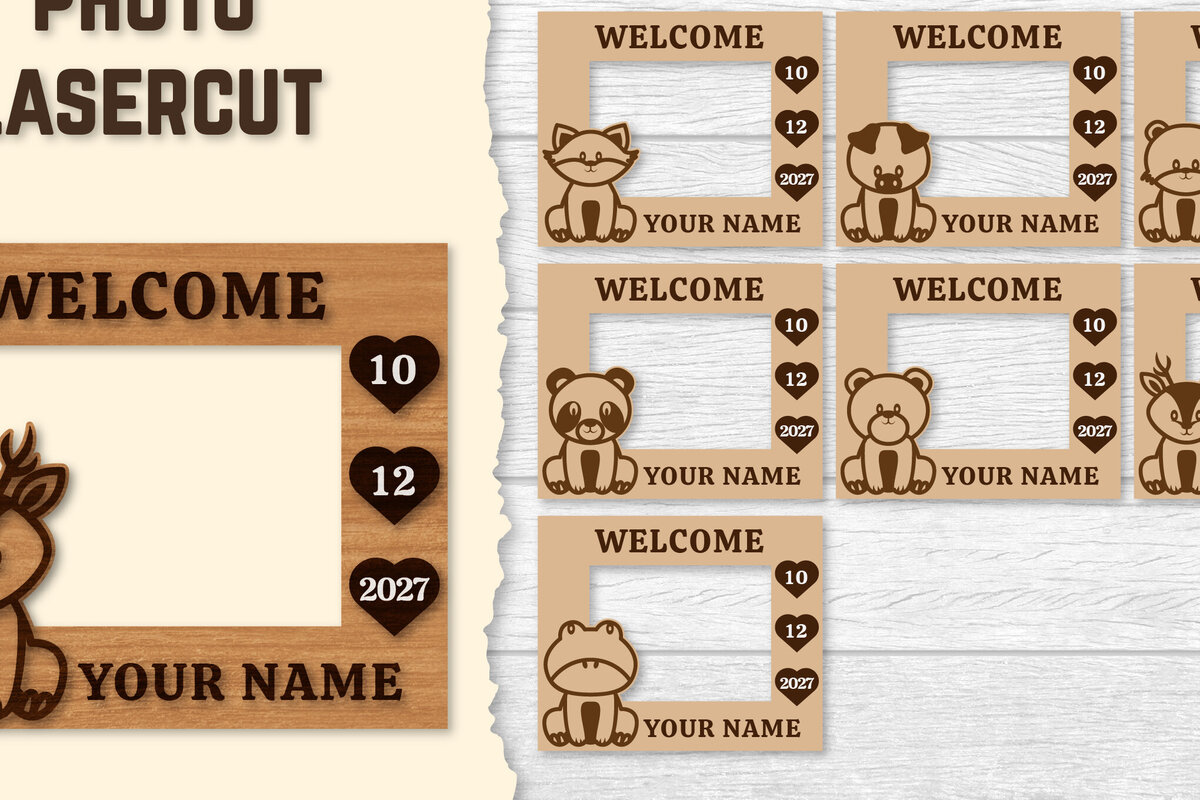 Intra απο ξύλο plywood 3mm-4mm πάχος Κορνίζα για μωρό νεογέννητο  Δίασταση 20x30 cm INTRAFABR-123766329