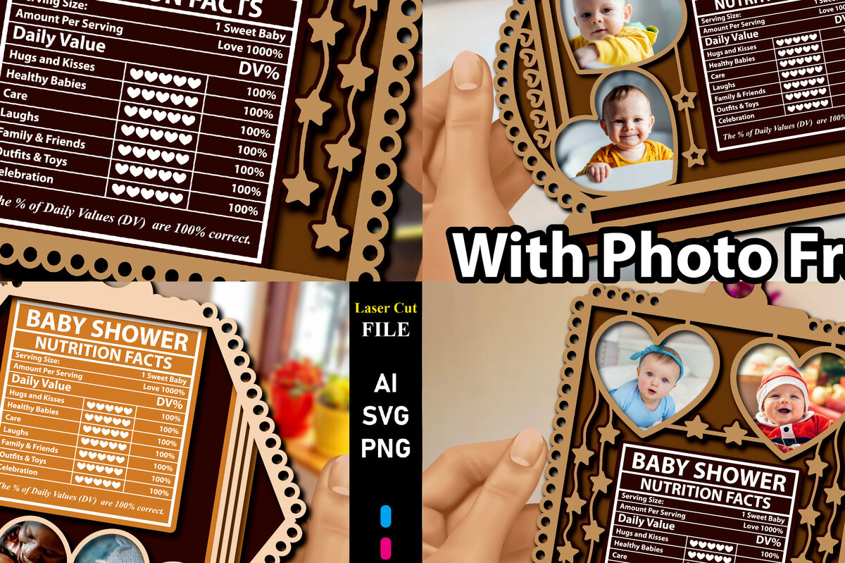 Σετ των 3 Intra απο ξύλο plywood 3mm-4mm πάχος BABY NUTRITION Facts Δίασταση 8x8 cm INTRAFABR-81732578