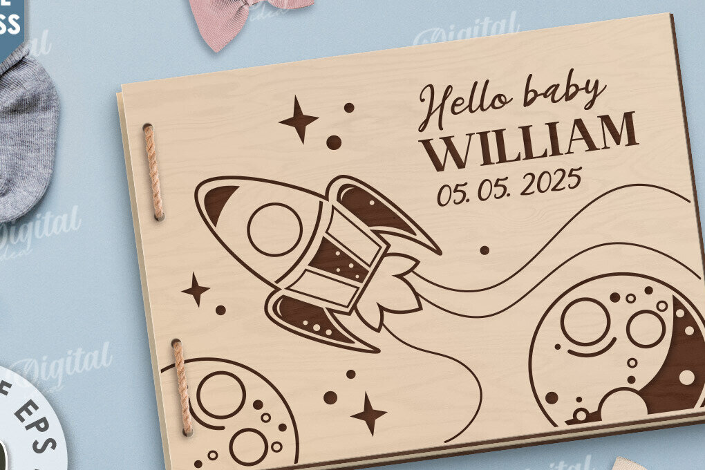 Intra απο ξύλο plywood 3mm-4mm πάχος Μωρό άλμπουμ φωτογραφιών με λέιζερ. Παιδικό άλμπουμ Δίασταση 30x20 cm INTRAFABR-115830493