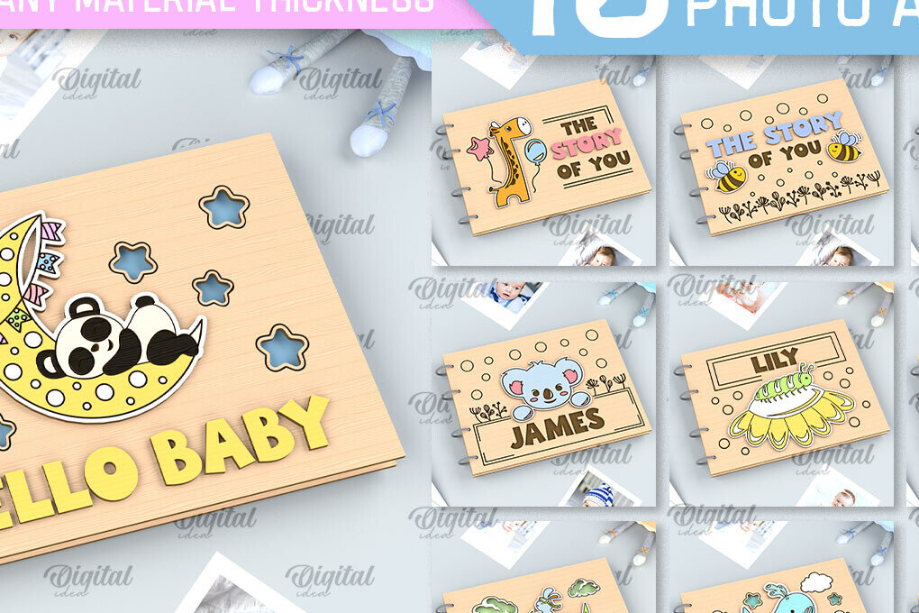 Intra απο ξύλο plywood 3mm-4mm πάχος κοπής με λέιζερ άλμπουμ για μωρά Δίασταση 30x20 cm INTRAFABR-99928650