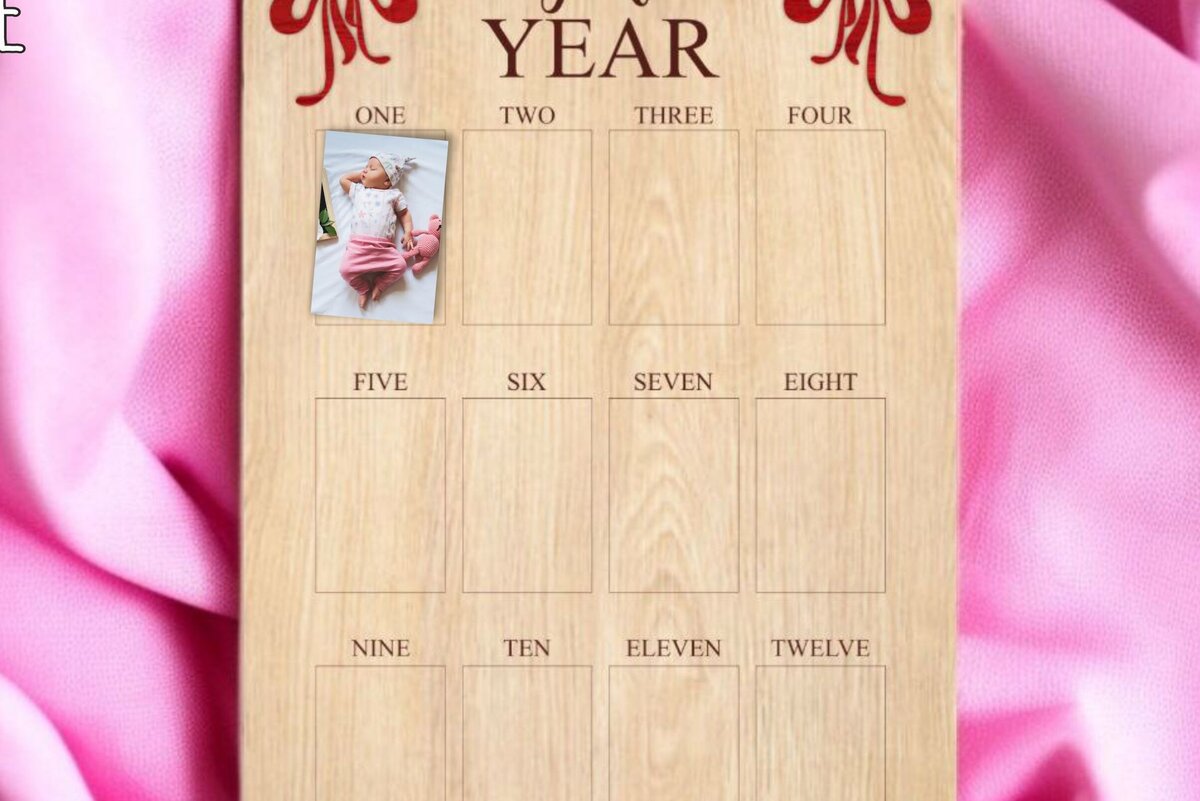 Σετ των 3 Intra απο ξύλο plywood 3mm-4mm πάχος κοπής με λέιζερ Baby Photo Board Δίασταση 4x4 cm INTRAFABR-121998466