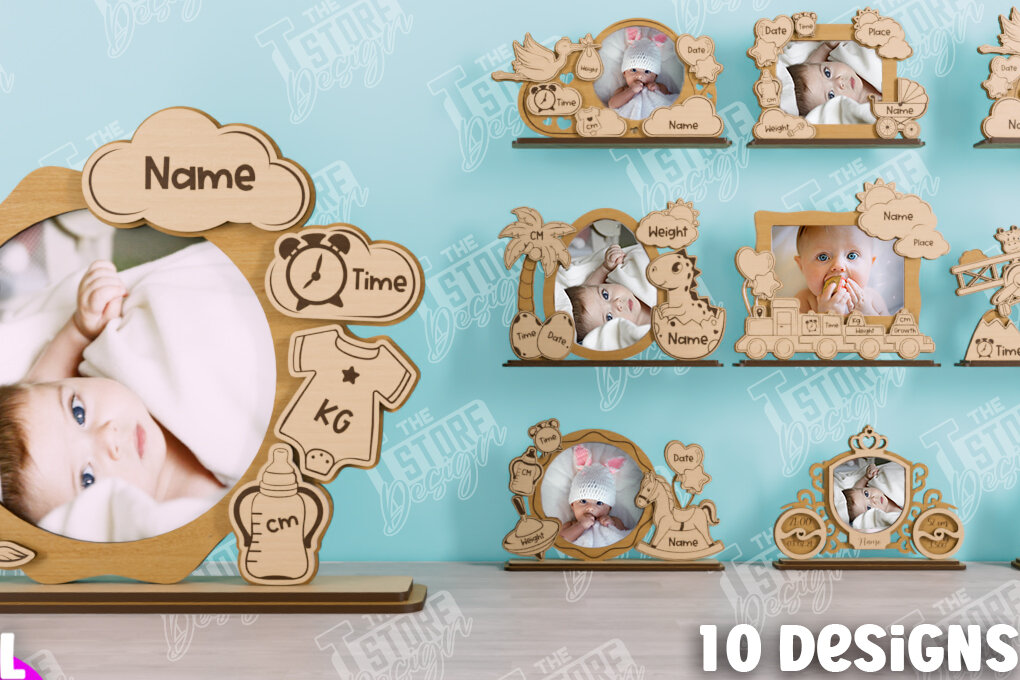 Intra απο ξύλο plywood 3mm-4mm πάχος κορνίζας μωρού | Νεογέννητος | CNC Δίασταση 20x30 cm INTRAFABR-104832746