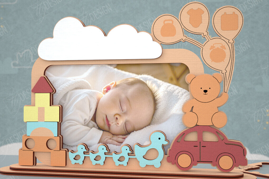 Intra απο ξύλο plywood 3mm-4mm πάχος Κορνίζα μωρού | Νεογέννητος | Διακόσμηση σπιτιού Δίασταση 20x30 cm INTRAFABR-115433623