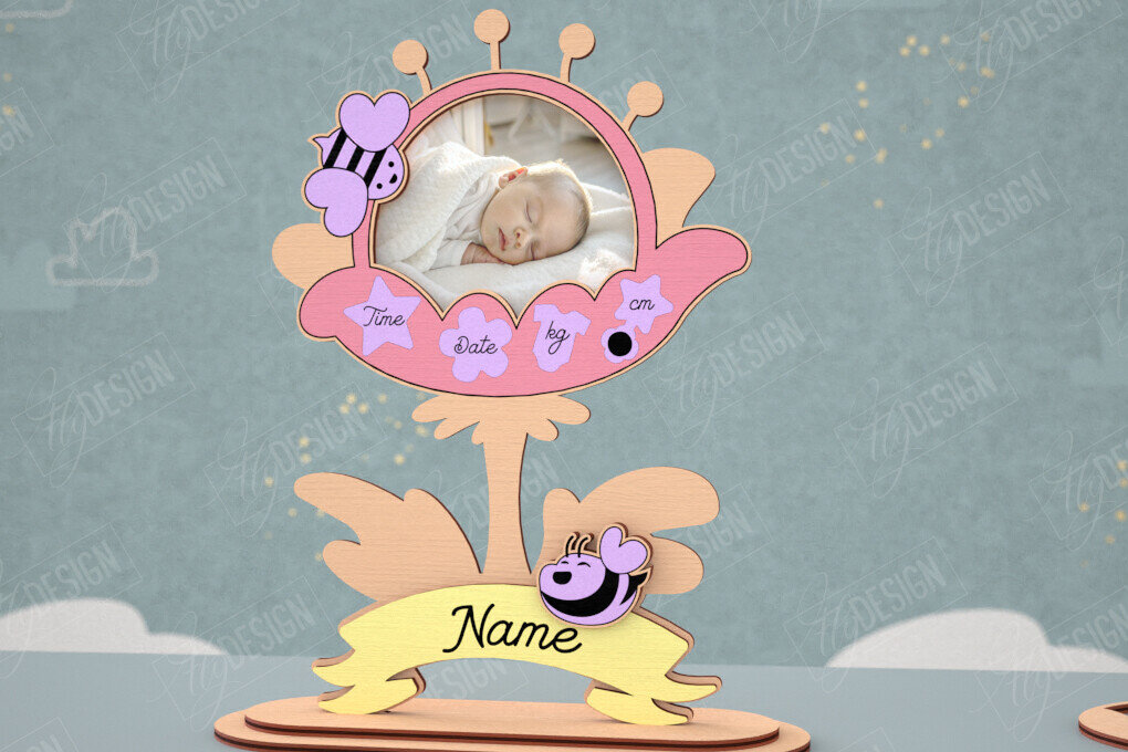 Intra απο ξύλο plywood 3mm-4mm πάχος Κορνίζα μωρού | Νεογέννητος | Διακόσμηση σπιτιού Δίασταση 20x30 cm INTRAFABR-115433427