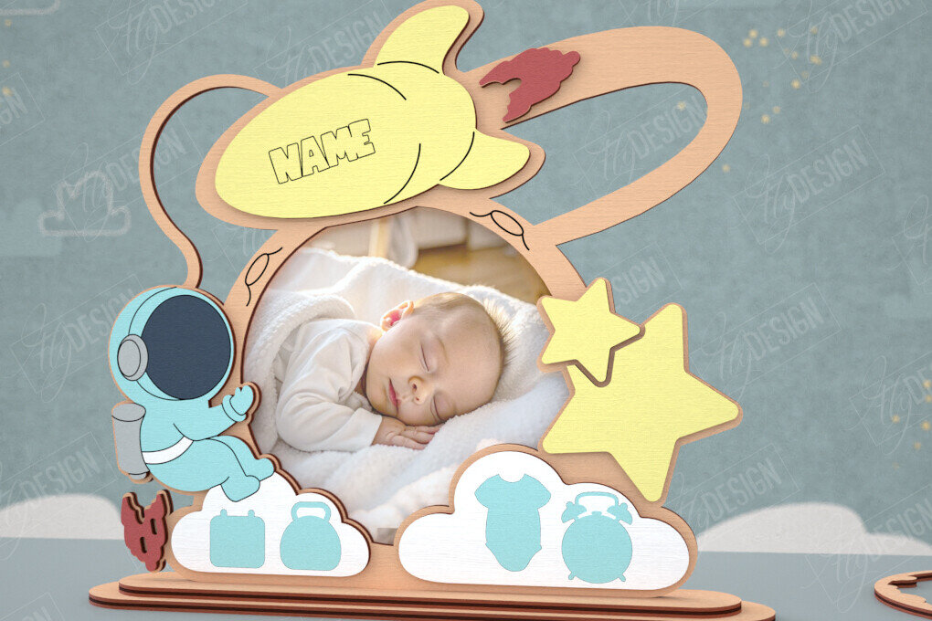 Intra απο ξύλο plywood 3mm-4mm πάχος Κορνίζα μωρού | Νεογέννητος | Διακόσμηση σπιτιού Δίασταση 20x30 cm INTRAFABR-115433438