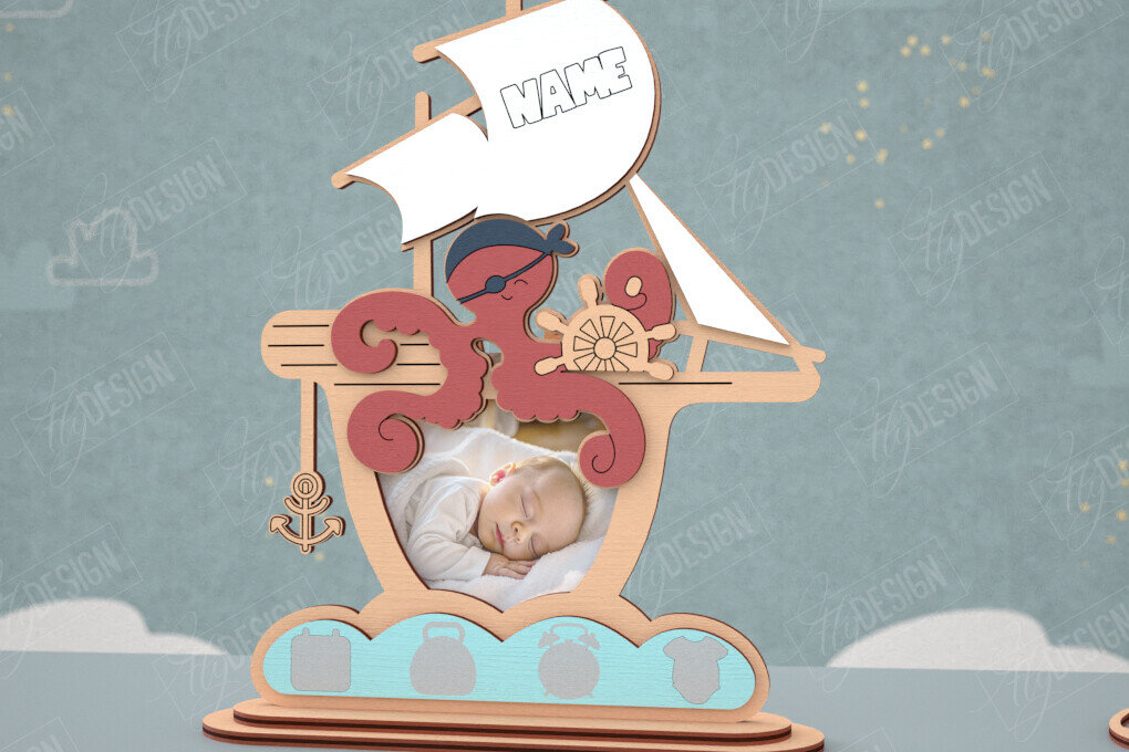 Intra απο ξύλο plywood 3mm-4mm πάχος Κορνίζα μωρού | Νεογέννητος | Διακόσμηση σπιτιού Δίασταση 20x30 cm INTRAFABR-115433448