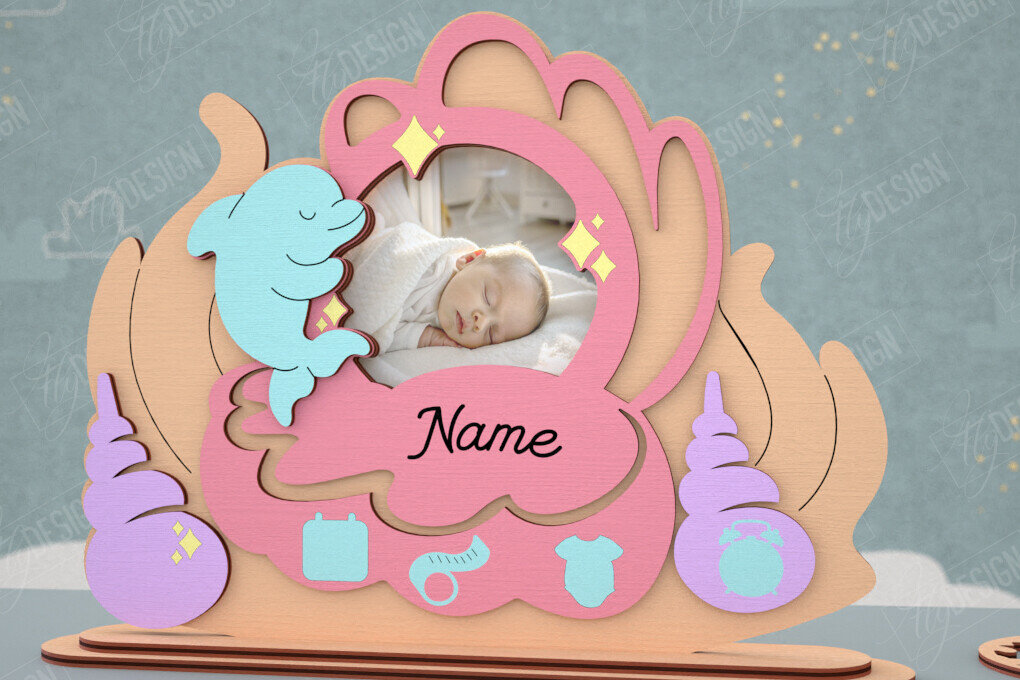 Intra απο ξύλο plywood 3mm-4mm πάχος Κορνίζα μωρού | Νεογέννητος | Διακόσμηση σπιτιού Δίασταση 20x30 cm INTRAFABR-115433454