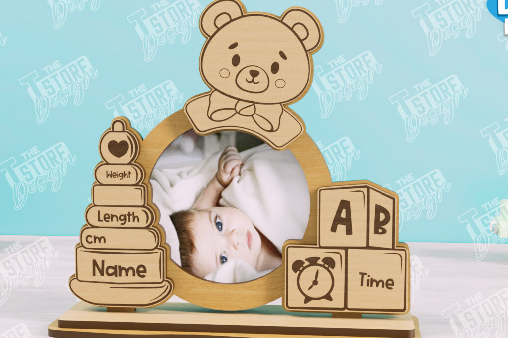 Intra απο ξύλο plywood 3mm-4mm πάχος Κορνίζα μωρού | Κορνίζα New Born Δίασταση 20x30 cm INTRAFABR-104832325