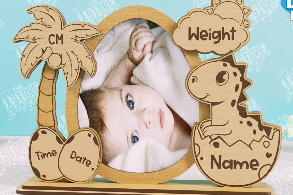 Intra απο ξύλο plywood 3mm-4mm πάχος Κορνίζα μωρού | Κορνίζα New Born Δίασταση 20x30 cm INTRAFABR-104832356