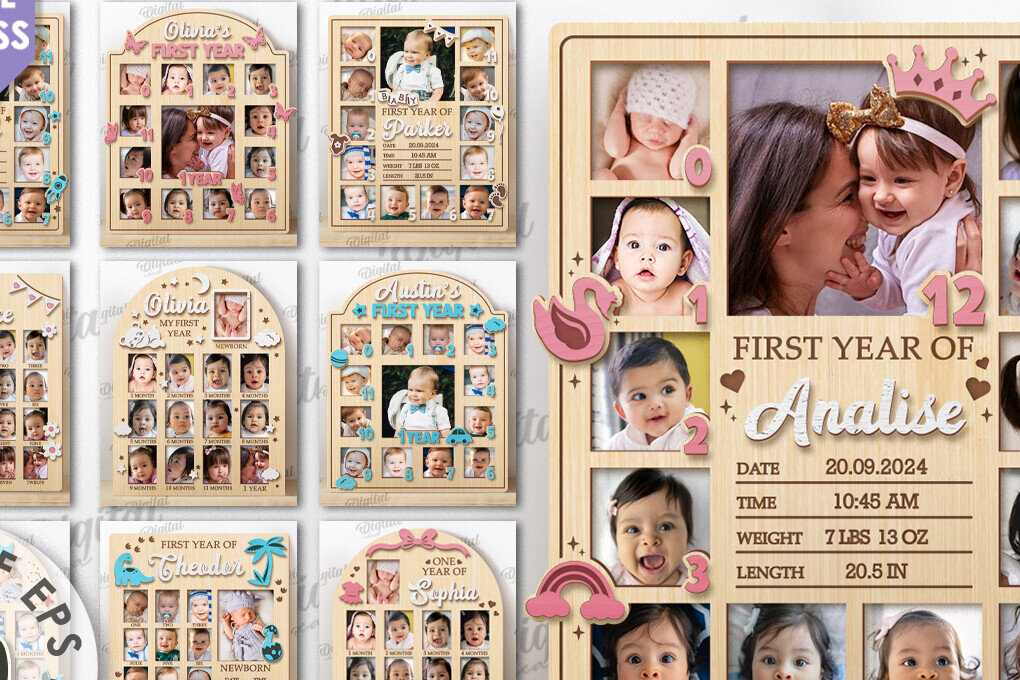 Intra απο ξύλο plywood 3mm-4mm πάχος Κορνίζες μωρών κοπής με λέιζερ Δίασταση 20x30 cm INTRAFABR-116269191