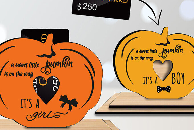 Σετ των 2 Intra απο ξύλο plywood 3mm-4mm πάχος Θήκη χρημάτων για δωροκάρτα Baby Pumpkin Δίασταση 15x15 cm INTRAFABR-105812774